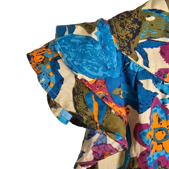 Floral Ruffle Sleeve Blouse - Picture 4 of 6